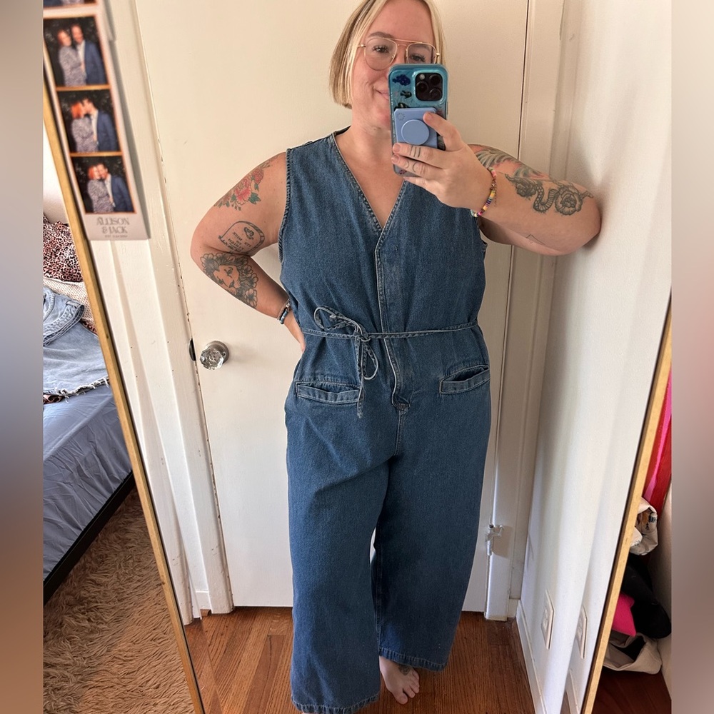 ASOS Curve Blue Denim Jumpsuit